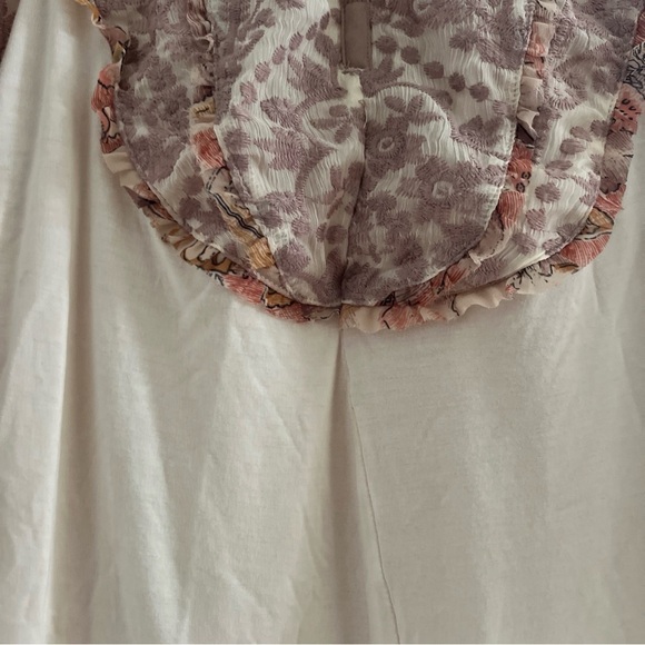 Tiny by Anthropologie Pink Ruffle Embroidered Blouse Forest Fairy Floral Holiday - Picture 7 of 9